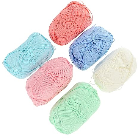 LIFKOME 6rolls Lace Yarn Woolen Yarn Crochet DIY Handmade Weaving Decorative Knitting Rope Cotton for Crocheting