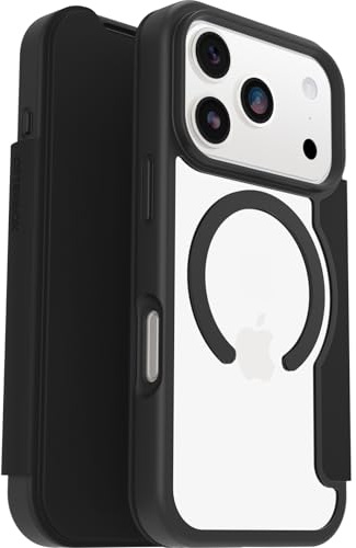 OtterBox React Folio MagSafe Case for iPhone 17 Pro, Clear/Black | Shockproof, Drop-Proof, Protective Folio with Card Holder, Tested to Military Standard
