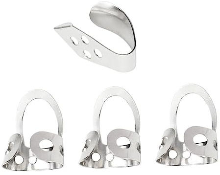 Messing Fingerplektren für Banjo und Gitarre, 1 Satz, Silber | Ergonomisches Design, Praktische Anwendung, Verstellbare Größe, Kreatives Übungszubehör für Instrumente
