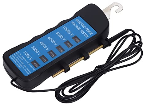 Naroote Tester di Tensione per Recinto Elettrico Portatile Misuratore Impermeabile 10000 V con Luce da 6 Pezzi per la Gestione del Bestiame