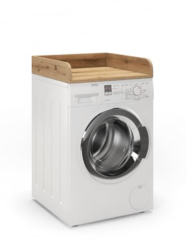 regalik Arbeitsplatte für Waschmaschine 12 x 60 x 60 cm, Eiche Evoke | Platzsparende Lösung für Bad und Waschraum, pflegeleichte Oberfläche, zusätzlicher Stauraum und geordnete Ablage