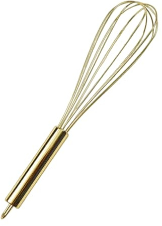 Modern Gold Colored Baking Whisk Durability Steel Wire Whip for Smooth Mixing Small Kitchens and Frequent Use Home Baking Equipment