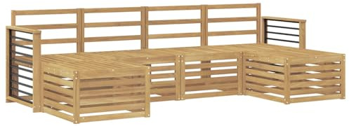vidaXL Sofagarnituren 6 pcs Weiß Massivholz Akazie, Garten Patio Lounge, modernes Sofa für draußen, haltbares Möbelset, gemütliche Terrassen-Sitze
