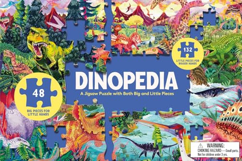 Dinopedia Jigsaw Puzzle: A 180-Piece Dinosaur Jigsaw Puzzle with Both Big and Little Pieces