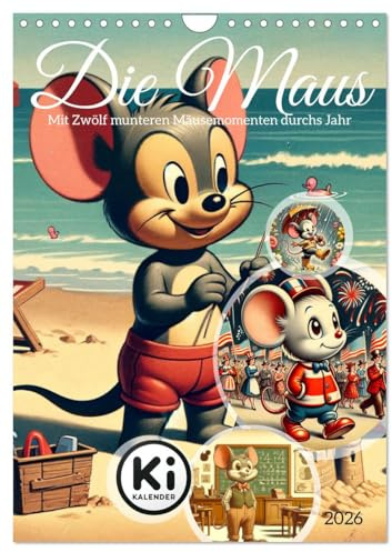 Die Maus - Mit Zwölf munteren Mäusemomenten durchs Jahr (Wandkalender 2026 DIN A4 hoch), CALVENDO Monatskalender: Erlebe ein Jahr voller Abenteuer mit der Maus. (CALVENDO Spass)