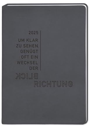 Terminplaner Lederlook 2025 Schwarz: Terminplaner Lederlook A6