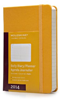 Moleskine Farbiger Tageskalender 2014 / Pocket / Fester Einband / Sonnengelb: Mit engl. Kalendarium mit einem Tag pro Seite (Moleskine Diaries)
