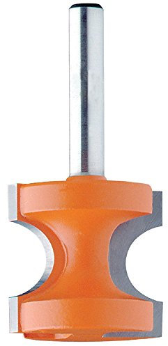 CMT 1-Inch Diameter Bull Nose Router Bit, 1/2-Inch Shank, 2 Flute Carbide, Round-Over Cut