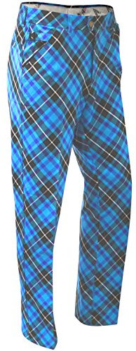 ROYAL & AWESOME HERREN-GOLFHOSE, Mehrfarbig (Blue Plaid Trews), W42/L34