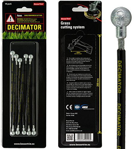 BesserTrim NEW Grass Cutting System 10 pack of DECIMATOR cutters (4.0mm cable reinforced Nylon)