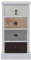 Rebecca Mobili Schubladenkommode in Weiß Schwarz Beige, Nachttisch mit 4 Schubladen, Paulownienholz, im Shabby-Stil, Schlafzimmer Bad Wohnzimmer – Maße: 69 x 37 x 27 cm (HxLxB) – Art. RE4310