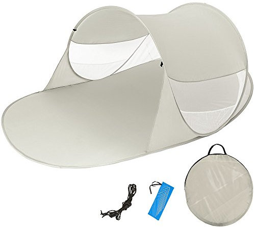 TecTake Tienda instantánea de Playa campaña protección UV Viento Pop up 245x145x95cm - Varios Modelos - (Gris | no. 401677)
