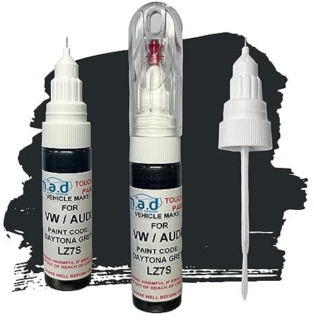 madAUTO Car Touch Up Paint Pen Compatible with DAYTONA GREY AUDI LZ7S RS3 RS4 RS5 TTRS A3 A4 A5 A6 A7 TT Q5-20ml Precision Scratch Repair Kit with Needle & Brush (PAINT + LACQUER)