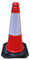 Ferretelix® Cono de señalizacion tráfico de 50 cms con reflectante de 20 cms y con base de goma de 28 cm x 28 cm SEGUN NORMA UNE EN13422 REFLECTANTE 20 CM CLASE II. G