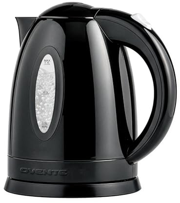 OVENTE Electric Kettle, 1.7L Fast Boiling Water Heater for Coffee or Tea, BPA Free with Water Level Gauge, Auto Shut-Off, Boil-Dry Protection, Indicator Light and Removable Filter, Black KP72B