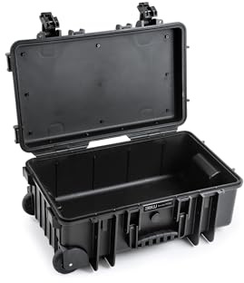 B&W International Mehrzweckkoffer Outdoor 6600 (PP.260) Schwarz – Leerkoffer – wasserdicht (IP67), staubdicht, schlagfest, extrem robust