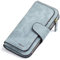 Portefeuille Femme Grande Capacite Femme Portefeuille PU Cuir Porte-Monnaie Elégant avec 16 Porte-Cartes y Compris 2 fenêtre d'identification, Porte-Cartes Zippé Porte-Monnaie pour Femme (Bleu)