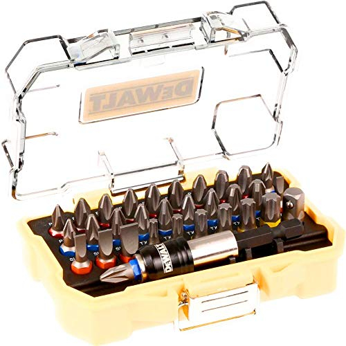 DEWALT DT71562-QZ Bit-Set, klein, 32-teilig, 25 mm, mit Farbcode und Bithalter, 32-teilig