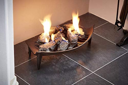 Vintage Decor ® Premium Victorian Bowed Front Cast Iron Fire Grate with 4 Legs for air Flow I Log Coal Fireside Classic | Eco Friendly (Fire Grate for 14 inch Fireplace)