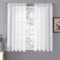Tollpiz Kurze, durchsichtige Vorhänge mit Leinenstruktur, Wohnzimmervorhang, durchscheinend, lichtfilternd, Stangentasche, Voile-Vorhänge für Schlafzimmer, 106,7 x 114,3 cm lang, Weiß, 2 Paneele