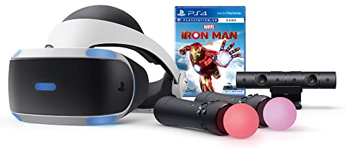 Sony Playstation VR Marvel's Iron Man VR Bundle: Playstation VR Headset, Camera, 2 Move Motion Controllers, Marvel's Iron Man VR Digital Code for PS4 PS5 - BROAGE Glasses Cleaning Cloth