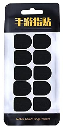 ZOUD Fingeraufkleber für Handyspiele, Schwarz, Blasen-Stil, Kohlefaser-Material, schweißfest und atmungsaktiv, für Glasoberfläche, Gaming-Zubehör, Aufkleber, 10 Stück