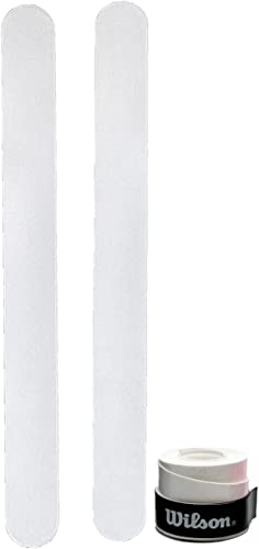 Protector para Pala de Padel Transparente Pack de Dos Unidades Protectores + Overgrip Wilson - Protector Pala Padel Transparente con Acabado Rugoso para Mayor Proteccion (2 Trans + Over Blanco)