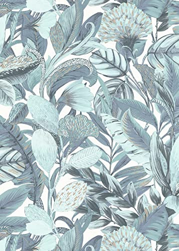 10202-18 ELLE Decoration Papier peint intissé Motif floral Bleu/blanc