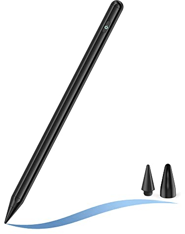Stylus Stift für iPad 2018-2022 Pencil mit Magnetisch & Tilt Funktion & Palm Rejection, Stylus Pen 2. Generation für iPad Pro 11 & 12,9'', iPad Air 5./4. Gen, iPad Mini 6. Gen,Schwarz