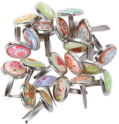 Amosfun 100st Brad-papierverschluss Messingdekor Handdekor Kleine Runde Brads Bastelpapier Brads Mini Brads Pastellfarbene Befestigungselemente Mini-sammelalbum Splinte Brads Metall Epoxid