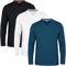 JRC Just Royal Clothing Pack of 3 Mens Long Sleeve V-Neck T-Shirts, Casual Vee Neck Tops (Mid Night, White, Black, 3XL)