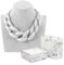 Zoshfo Damen Boho Klobige Acryl-Gliederkette Fashion Statement Handmade Cuban Chain Collar Schmuck Halskette Kleider Pullover ZubehöR,Weiß