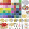 44295pcs 56 Farben 2mm Rocailles Perlen Set Perlen zum Auffädeln, Glasperlen zum Auffädeln, Perlen für Armbänder Ketten Ringe Handykette Schmuckherstellung,Perlenset mit 615 Zubehör Buchstaben