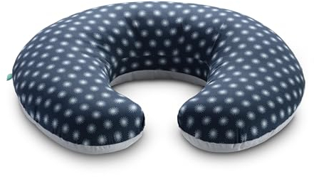 Koala Babycare Cuscino Allattamento Neonato Comodo e Adatto a Tutte le Taglie – Ciambella Allattamento Neonato 0-12 Mesi con 5 Usi Diversi (Blu-Bianco Stelle)