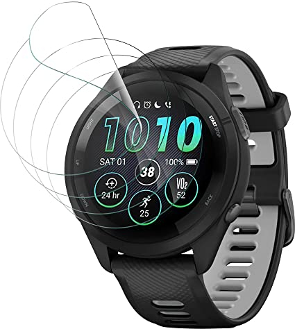 NEWZEROL 4 Stück Displayschutzfolie Kompatibel für Garmin forerunner 265, [Anti-Kratzer] [Hohe Auflösung] [Blasenfrei] Flexibel TPU Schutzfolie für Garmin forerunner 265
