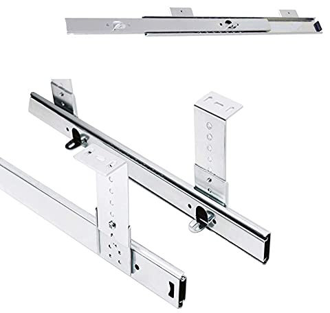 Ball Bearing Keyboard Shelf Slides Rail - 2 Packs Heavy Duty Runners, Adjustable Under Desk Computer Slides Fixing Support, with Screws, Table Extension Drawer Repair Kit