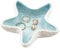 NBEADS Starfish Shape Ceramic Jewelry Tray, Aqua Shell Trinket Dish Ceramic Ring Earring Holder Ocean-themed Decorative Trinket Plate for Rings Earrings Necklaces Bracelet Jewelry Watch Keys