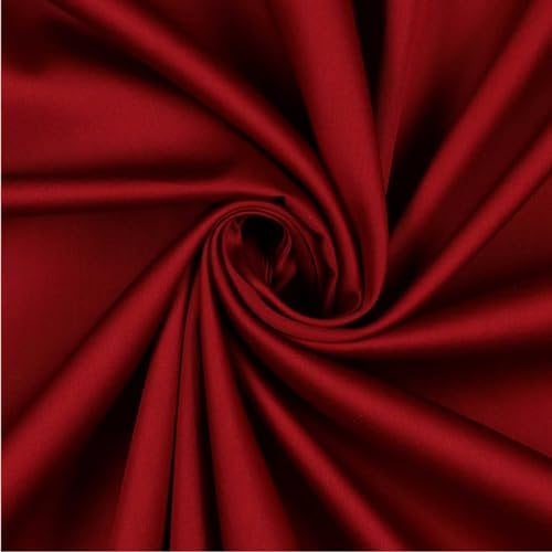 0,5m Baumwoll-Satin Baumwollstoff Satinstoff Meterware unifarben Oeko-Tex zertifiziert, Farbe:weinrot