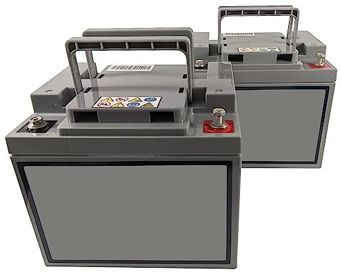 Two BatteryTrader™ 50ah batteries compatible with Invacare Auriga Mobility Wheelchair replacement 50ah AGM batteries