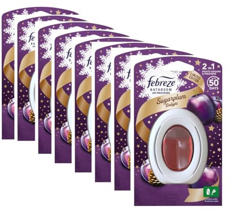 8 x Febreze Bathroom Air Freshener Sugarplum Delight Limited Edition 7.5ml NEW