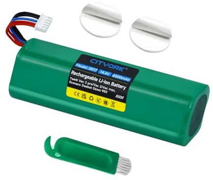 CITYORK Li-ion 6500mAh Ersatz Akku für Yeedi Vac 2 pro/Vac 2/Vac max/Vac hybrid/Vac Station, Akku für Ecovacs Deebot Ozmo 950, Ozmo 950 DX9G Staubsauger Roboter Ersatzakku