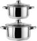 NTI 18 & 20CM Master Cook Stainless Steel Casserole Set 2PCS in Gift Box with Glass Lid | Professional Or Home Kitchen | Cookware | Kitchenware | Chef | Housewarming Gifts | UK Free P&P