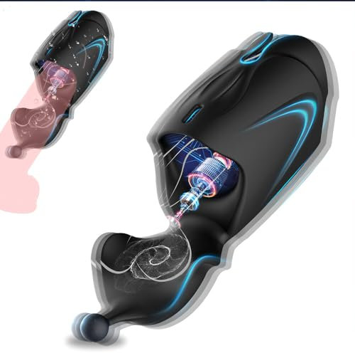 GKLWEJ Masturbeuse Homme, Masturbateurs Masculins Masturbâteur Homme Mains Libres avec 10 Vibrations, Sex Toys Sexmasturbâteur Homme Vaginette Ultra Réaliste