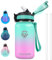 Grsta Gourde Isotherme, 500ml Gourde Enfant, Gourde avec Paille, Gourde Metal Sans BPA, Double Paroi Isolante, Gourde Acier Inoxydable Anti-Fuite, Bouteille d'eau pour Fille, Garcon