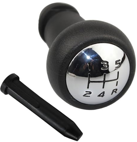 Xiciki 5-Speed Car Gear Shift Knob, Black Chrome Finish, Clear 5 Speed Scheme, Perfect OEM Replacement for Peugeot 206 207 307, Citroen C2 C3 C4 C5, Gear Shift Lever Knob