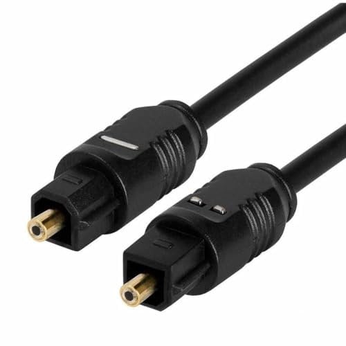 TECHZOCO Cable ptico de Audio Digital, Cable Digital SPDIF Toslink, 2 Metros, Negro