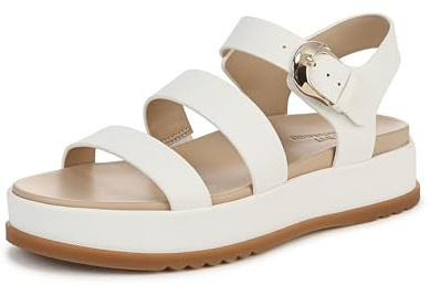 Naturalizer womens Zizi Ankle Straps, White Faux Leather, 5.5