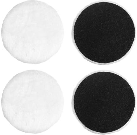4 Stück Polierpads 125mm,Polierpad,Polierscheibe 125mm,Polierpads,Lammwolle Polierscheiben,Kompatibel mit Bosch Exzenterschleifer,für Auto,Autoscheinwerfer,Korkböden usw (Weiß)