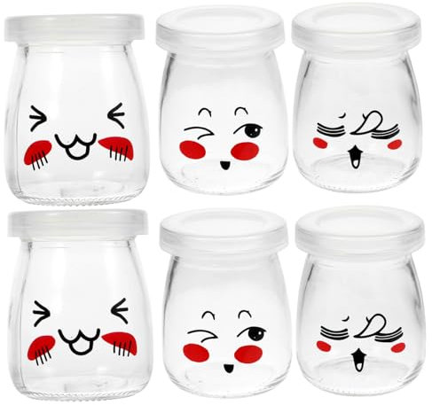 Cabilock Botella De 100ml Tapa De Vidrio 6 Tarros Perfectos Para Postres y Mermelada