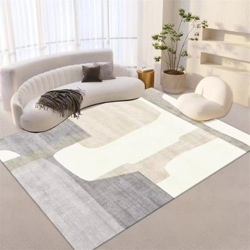 RUGMRZ Moquette Int¨¦Rieure Tapis D Exterieur Terrasse Tapis de Chevet Domestique Gris décoration linéaire Anti-salissure Tapis Carreaux De Ciment 80X200CM